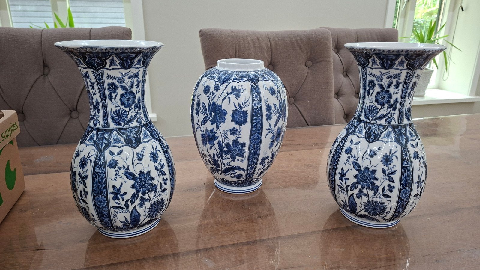 Prachtig Delfts Blauw Kaststel - 3-delig, Antiek en Kunst, Antiek | Vazen, Ophalen of Verzenden