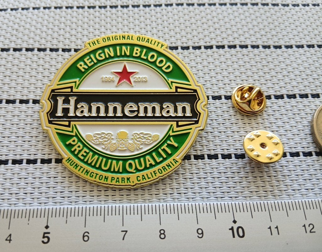 Slayer zeer mooie Hanneman pin speld badge n14, Ophalen of Verzenden, Nieuw, Overige typen