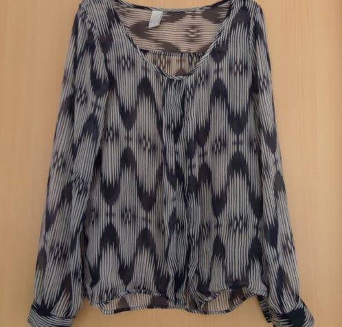 Transparante blauw/ beige blouse van Vila maat M, Ophalen of Verzenden, Zo goed als nieuw, Maat 38/40 (M), Blauw