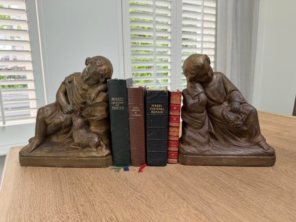 Oude Franse set boekensteunen, Ophalen of Verzenden
