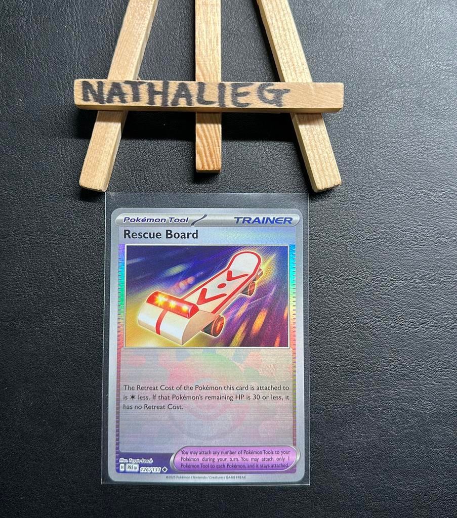Rescue Board pokeball 126/131 Pokemon Prismatic Evolutions, Ophalen of Verzenden, Nieuw, Losse kaart