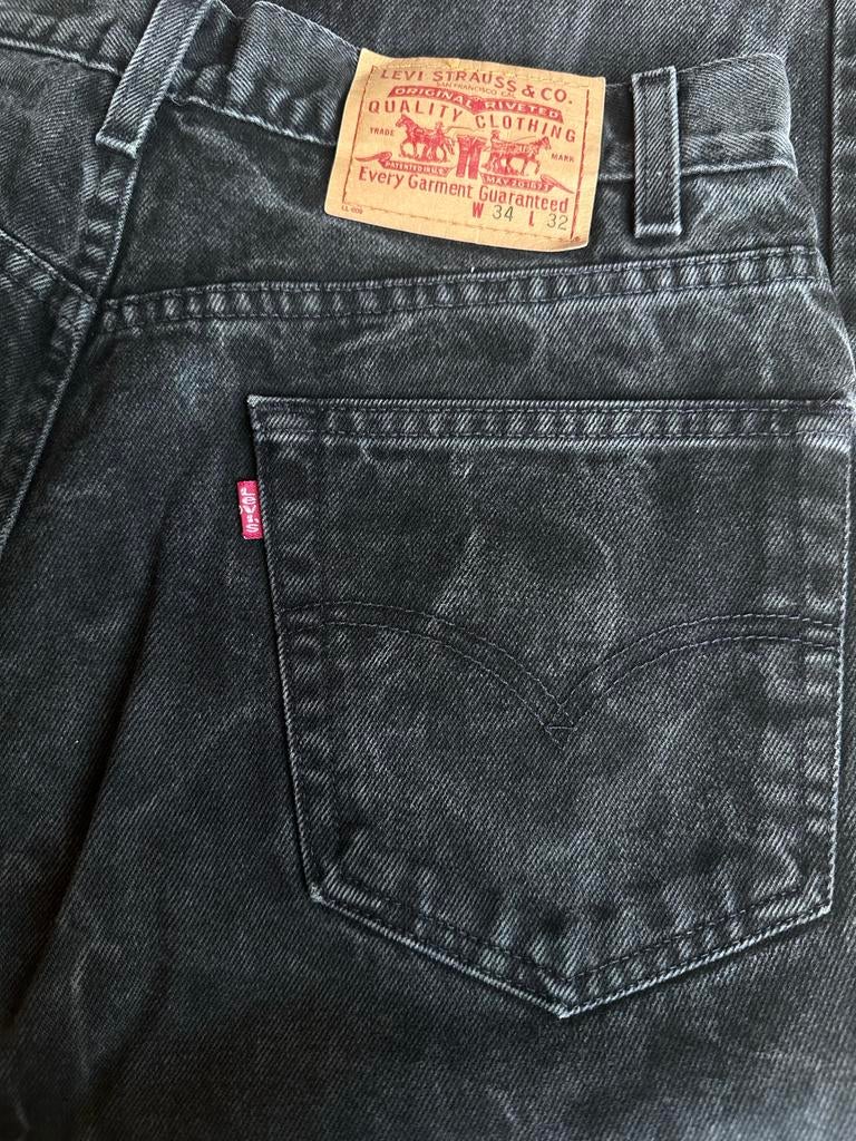 Vintage Levi's 550 Relaxed Fit Zwart Lightning Fade 30x32, Ophalen of Verzenden, Zo goed als nieuw, Zwart, W32 (confectie 46) of kleiner