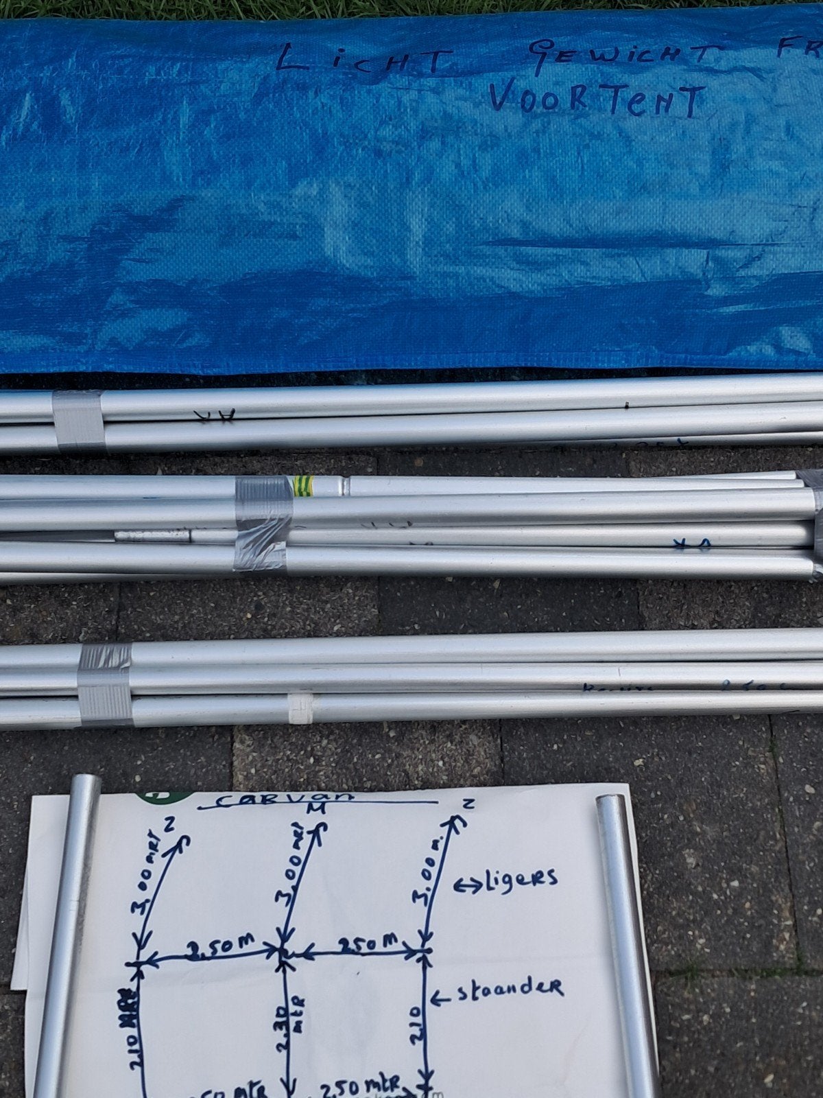 tentstokken voortent lichtgewicht., Ophalen