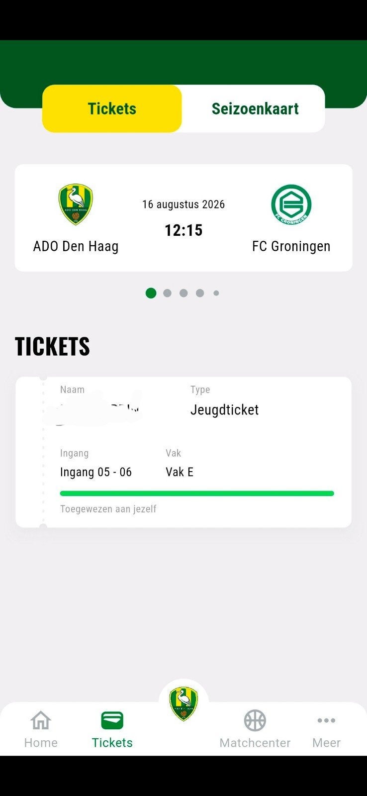 ado fc groningen kaartje, Tickets en Kaartjes, Losse kaart, Eén persoon, Augustus