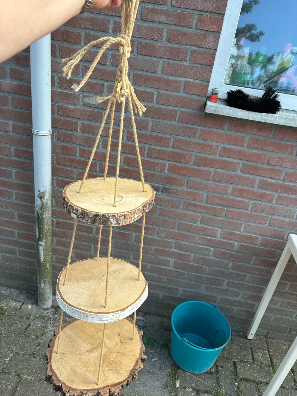 Unieke Plantenetagère van Natuurlijk Hout - Handgemaakt, Huis en Inrichting, Woonaccessoires | Etagères, Ophalen of Verzenden