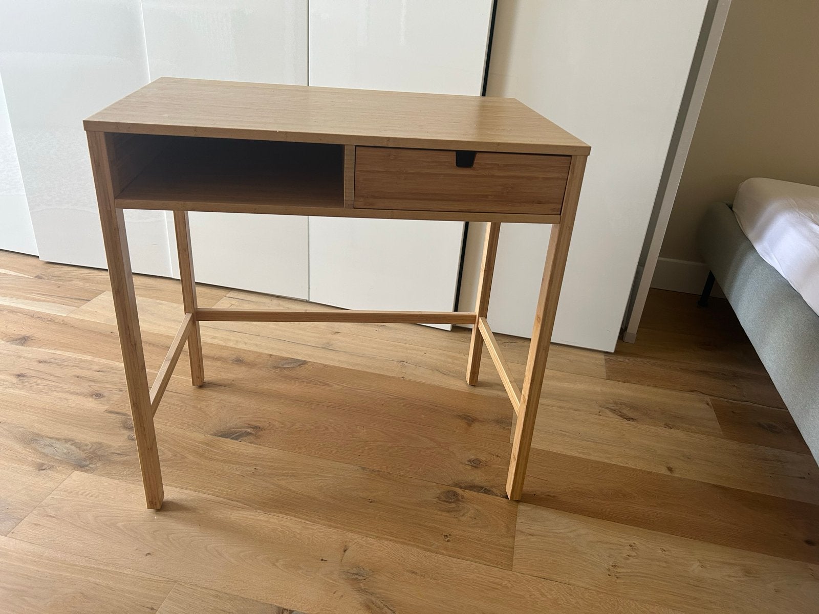 IKEA NORDKISA Toilettafel/Bureau Bamboe 76x47 cm, Ophalen, Overige typen, Gebruikt, Scandinavisch