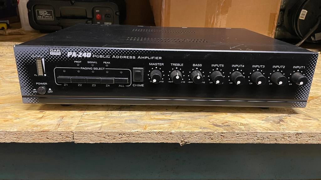 DAP Audio PA-240 Mengversterker | 240W 100V 4-Zones, Ophalen of Verzenden, Zo goed als nieuw