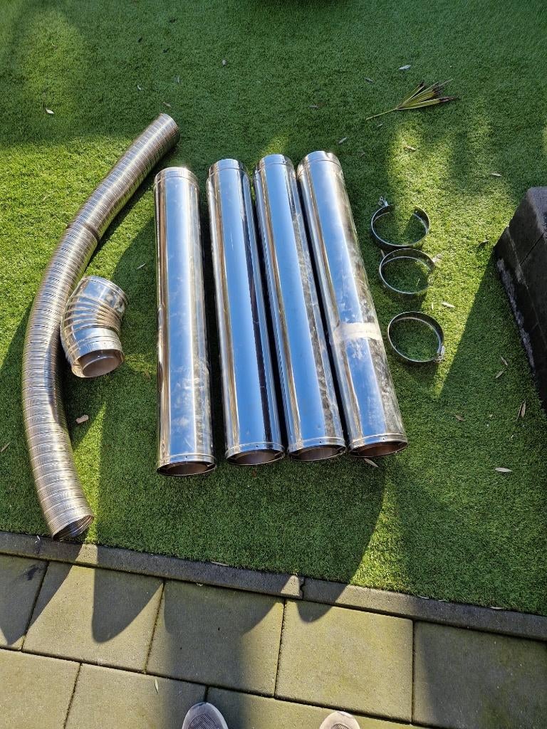 Concentrische buizen 150/100mm rookgasafvoer, Doe-het-zelf en Verbouw, Ophalen, Afvoer, Gebruikt, 4 tot 6 meter
