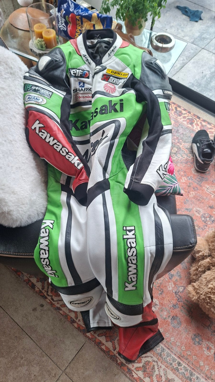 Damen Leathers Kawasaki Overall, Motoren, Ophalen of Verzenden, Tweedehands