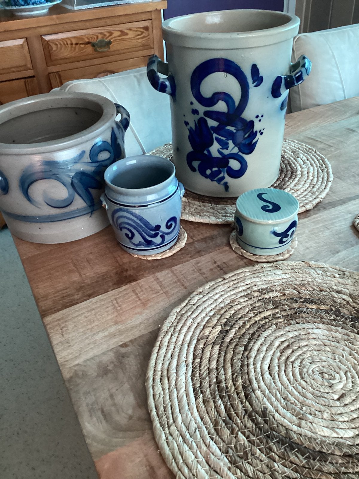 Keulse pot - Set 2 kleine en 2 grote decoratieve potten, Antiek en Kunst, Ophalen
