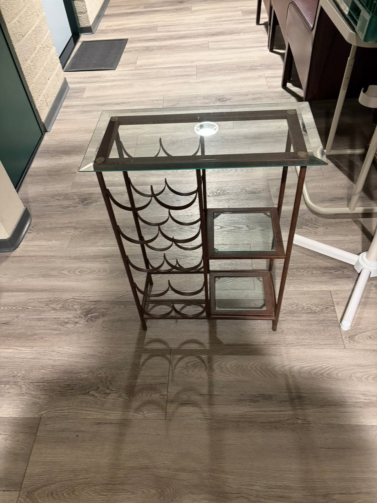Wijn rek metaal/glas, Ophalen, 50 tot 100 cm, Glas, Zo goed als nieuw