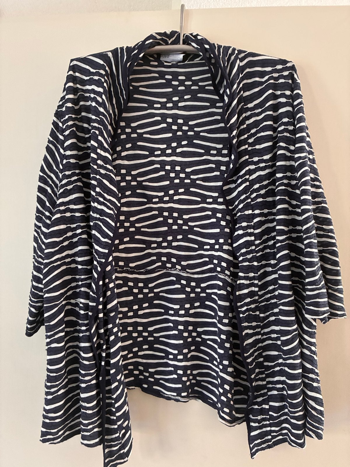 DORISSTREICH. Vestje met streepjespatroon - Maat 52, Blauw, Doris Streich, Trui of Vest, Ophalen of Verzenden