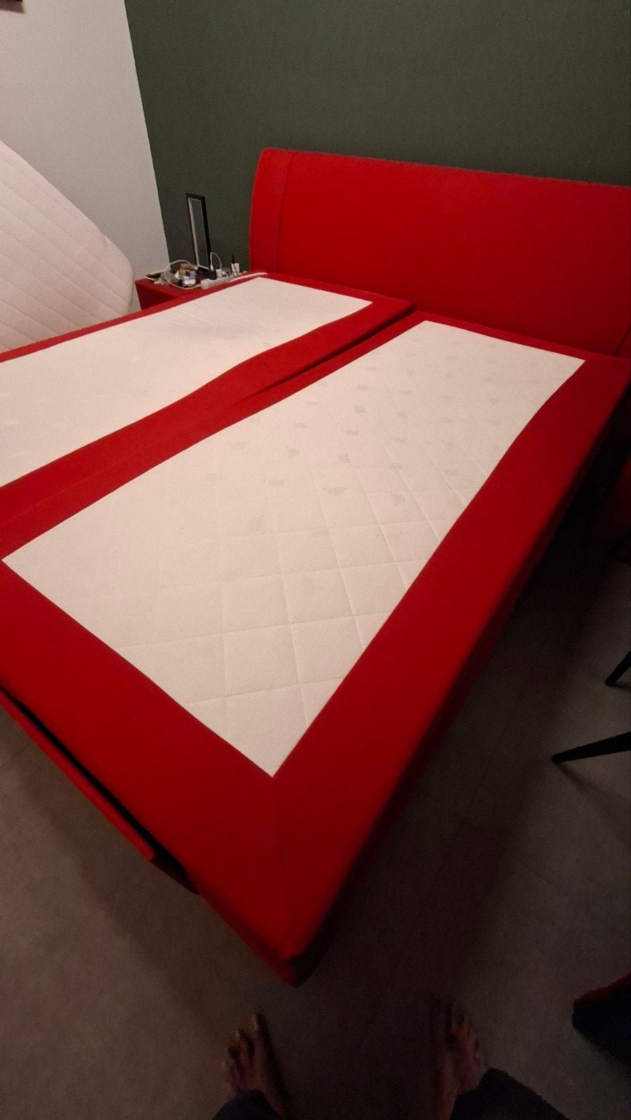 Boxspring 180 x 200 volledig electrisch in zeer goede staat, Ophalen, Gebruikt, Tweepersoons, 180 cm