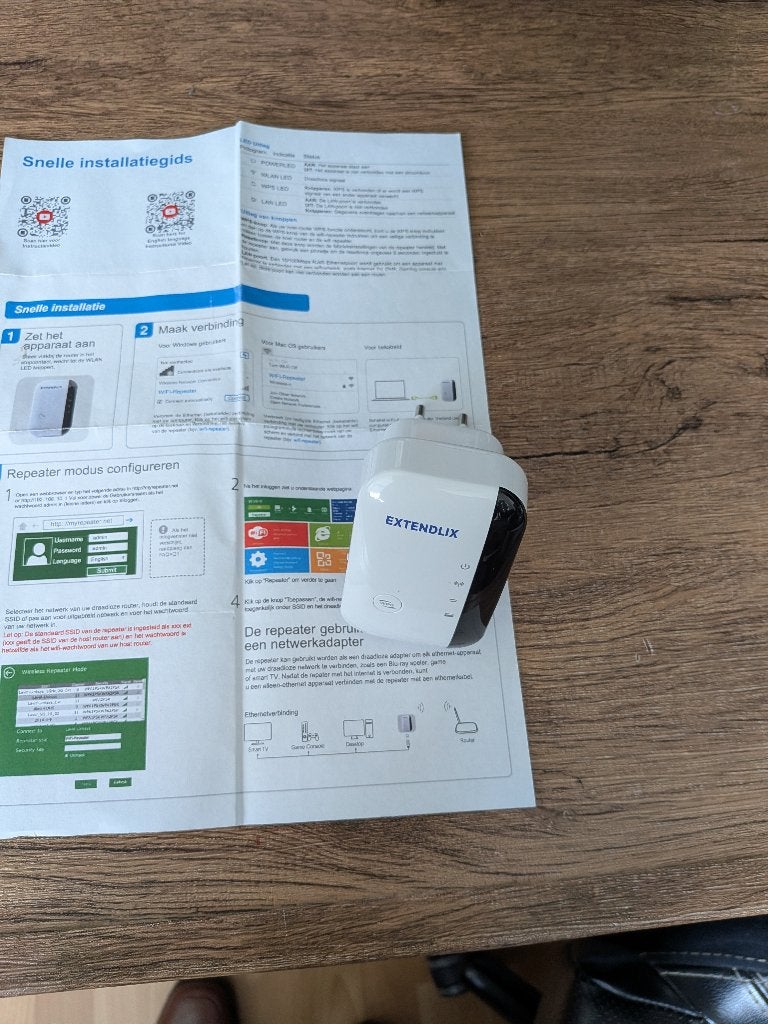 WiFi repeater, Computers en Software, WiFi-versterkers, Ophalen of Verzenden, Zo goed als nieuw, EXTENDLIX