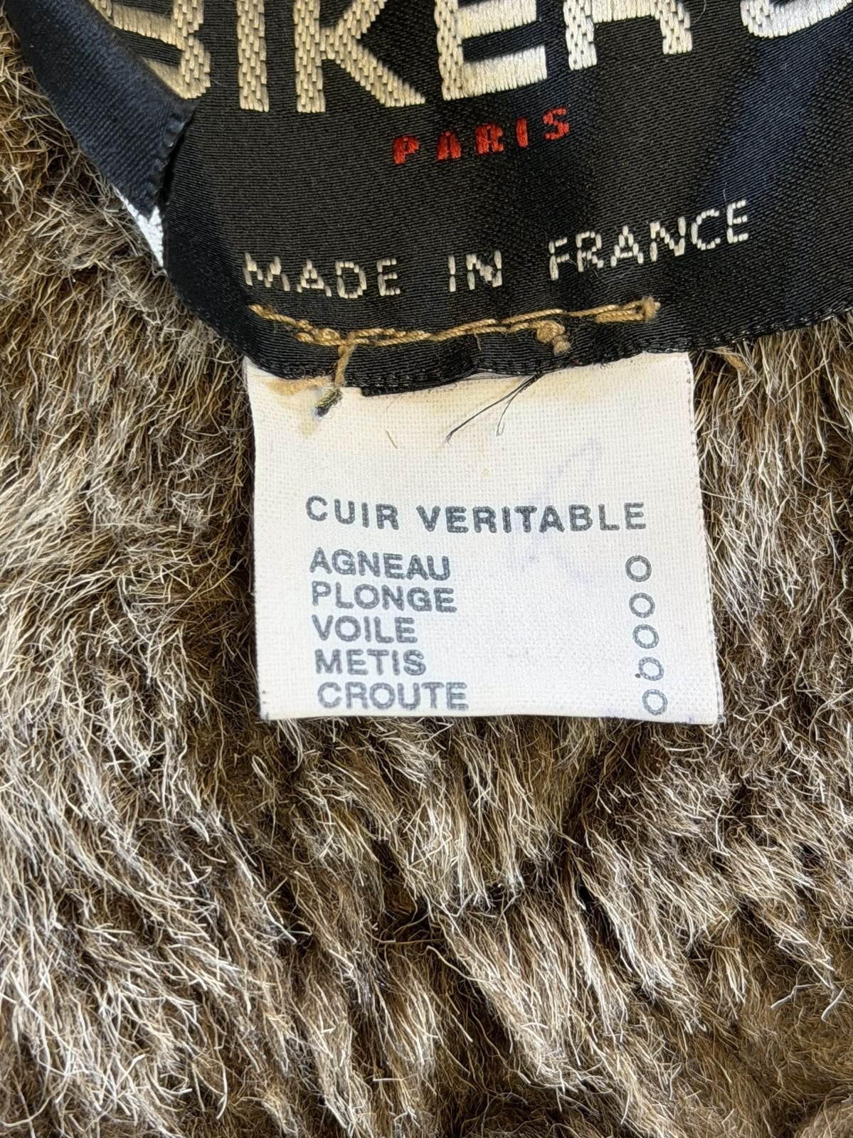 Vintage Dressing Afghaanse jas beige dames maat M leer wol, Maat 38/40 (M), Bayline Vintage Trading, Verzenden, Beige