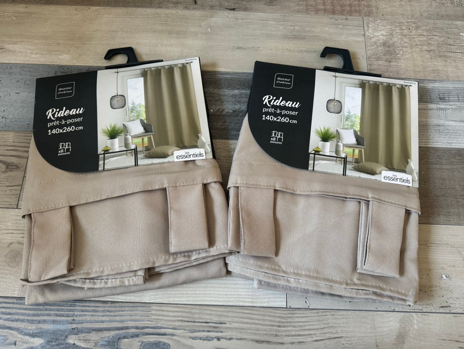 Beige lus gordijnen, Ophalen of Verzenden, Nieuw, Beige, Gordijn