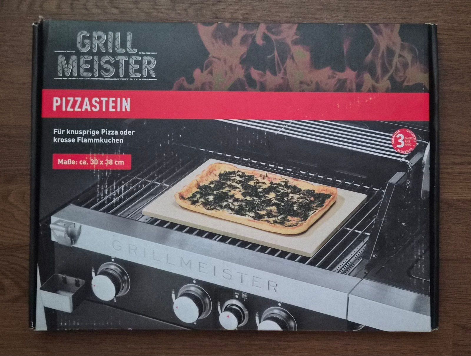 Grillmeister Pizzasteen - 30 x 38 cm, Ophalen of Verzenden, Nieuw, Grillmeister