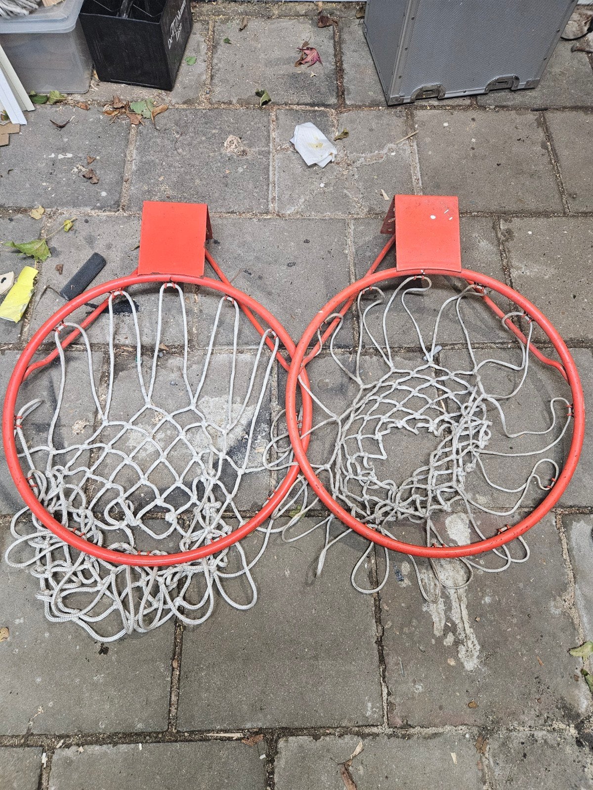 2x Basketbalring met net - Gebruikt, Sport en Fitness, Ophalen, Gebruikt, Ring, Bord of Paal