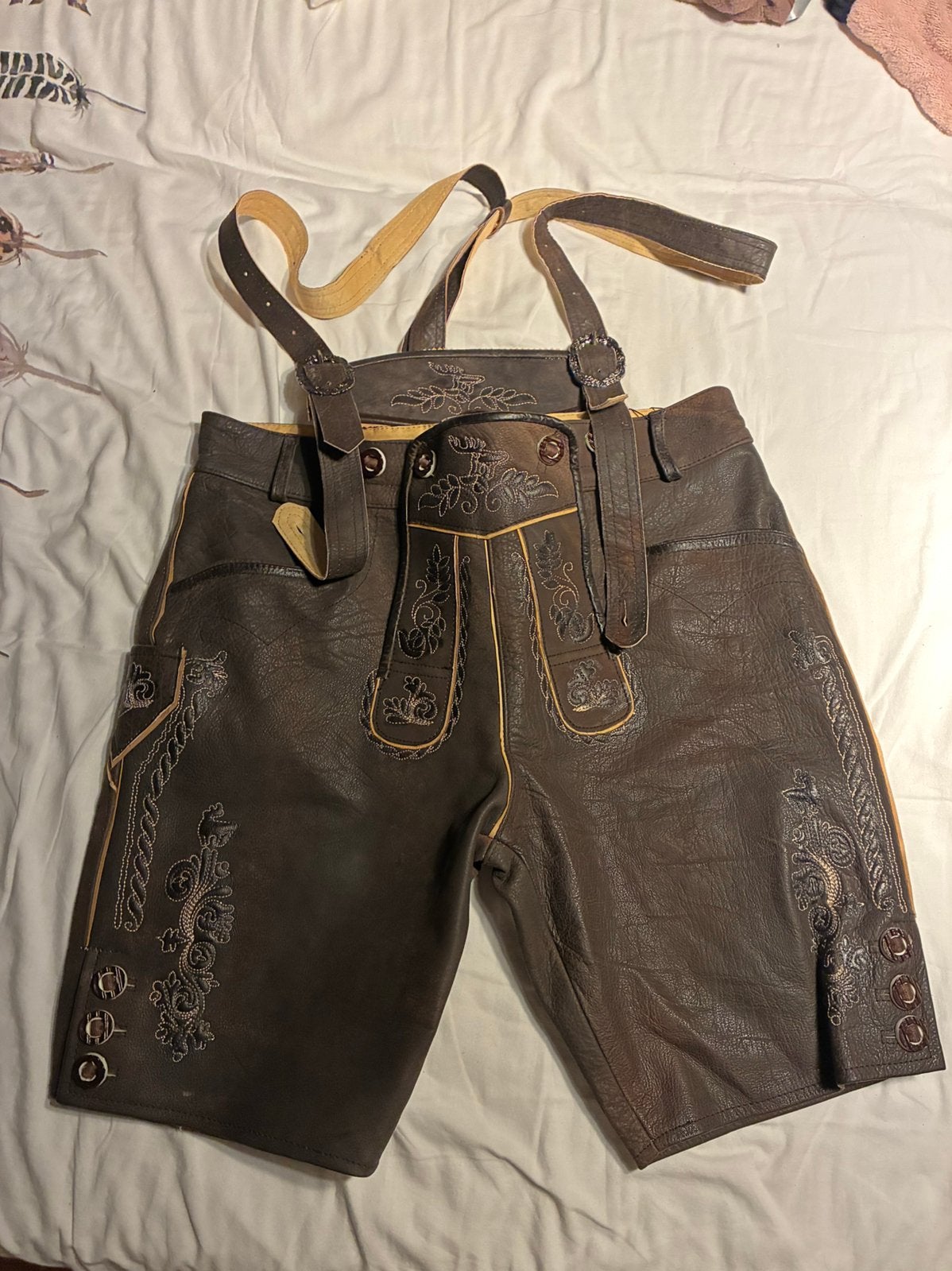Lederhose – echt leder – mt54 – nieuw – bruin, Maat 52/54 (L), Nieuw, Ophalen of Verzenden, Overige thema's