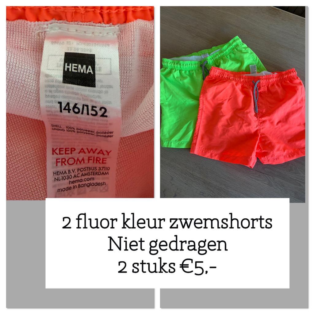 Hema zwemshorts 2 stuks - maat 146/152, Ophalen of Verzenden, Zo goed als nieuw, Jongen, Sport- of Zwemkleding