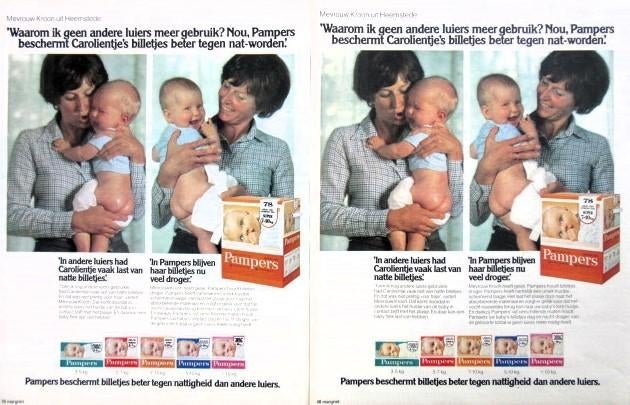 5 vintage advertenties reclames Pampers luiers 1980, Verzamelen, Ophalen of Verzenden, Gebruikt, Overige typen