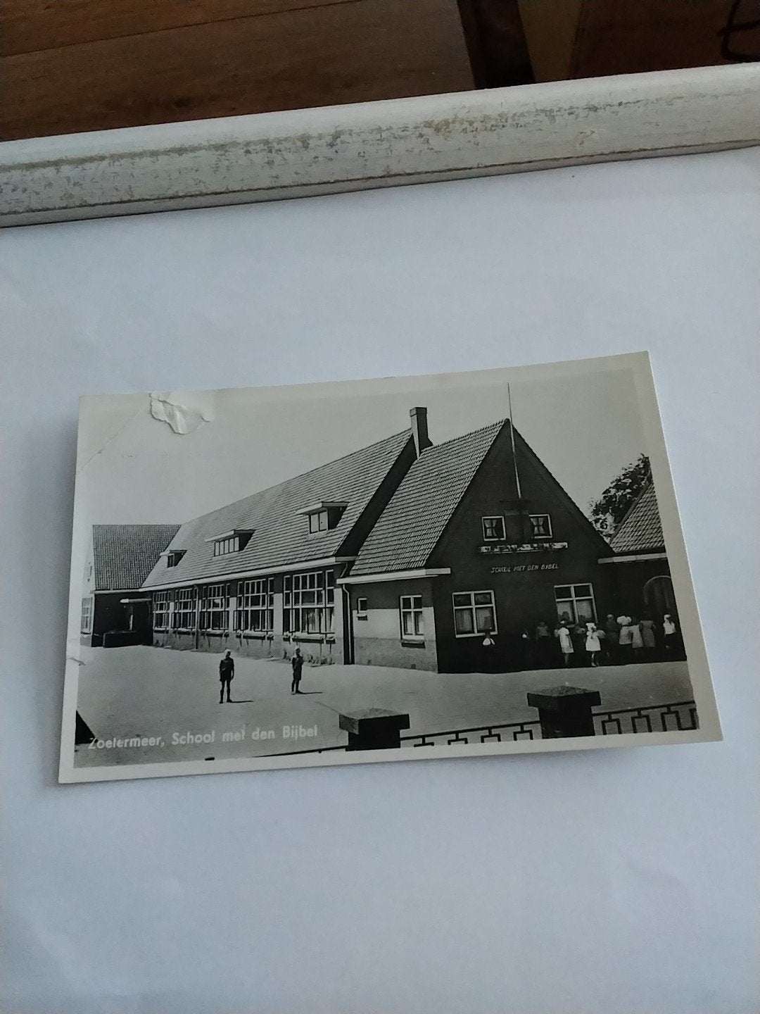 Oude ansichtkaart Zoetermeer, School met den Bijbel, Ophalen of Verzenden, Voor 1920, Gelopen, Zuid-Holland