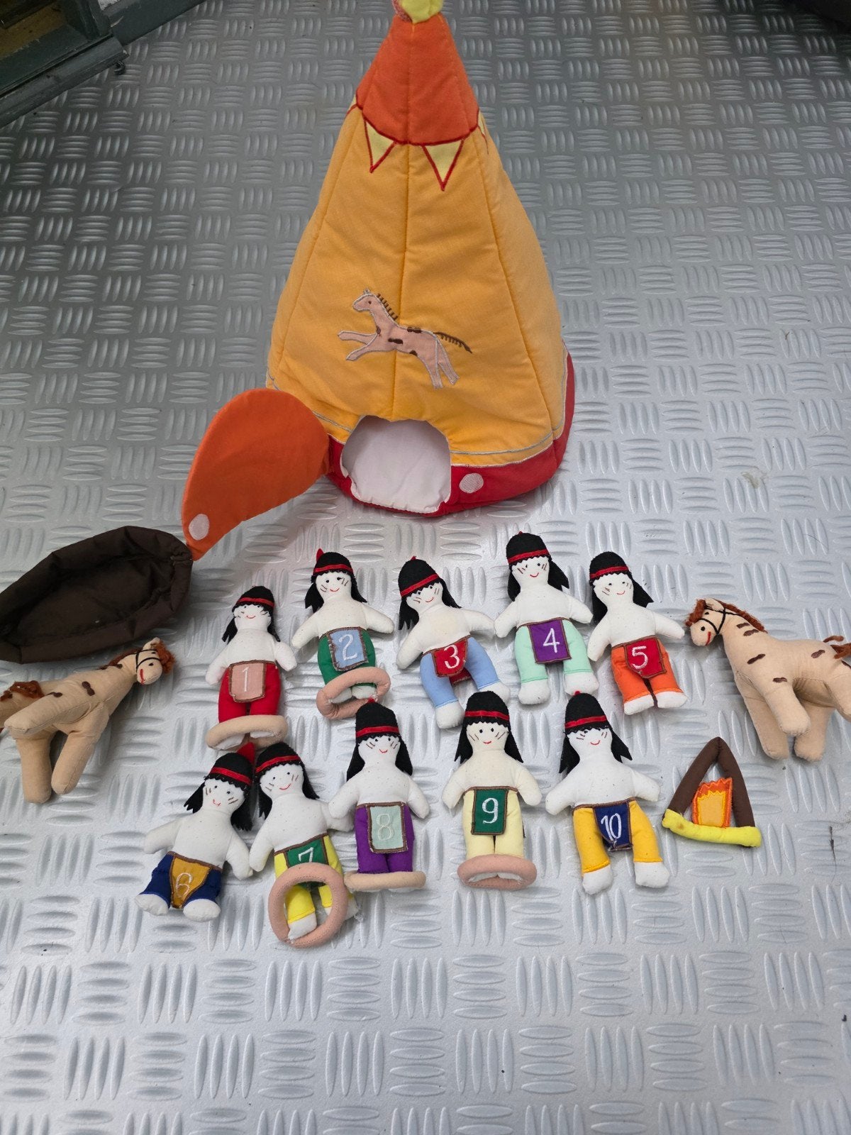 Complete stoffen indianenspeelset met tipi en draagtas, Ophalen of Verzenden