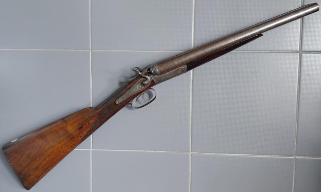Antiek Brits toplever coach gun geweer kal 12 zwartkruit, Antiek en Kunst, Antiek | Overige Antiek, Ophalen of Verzenden
