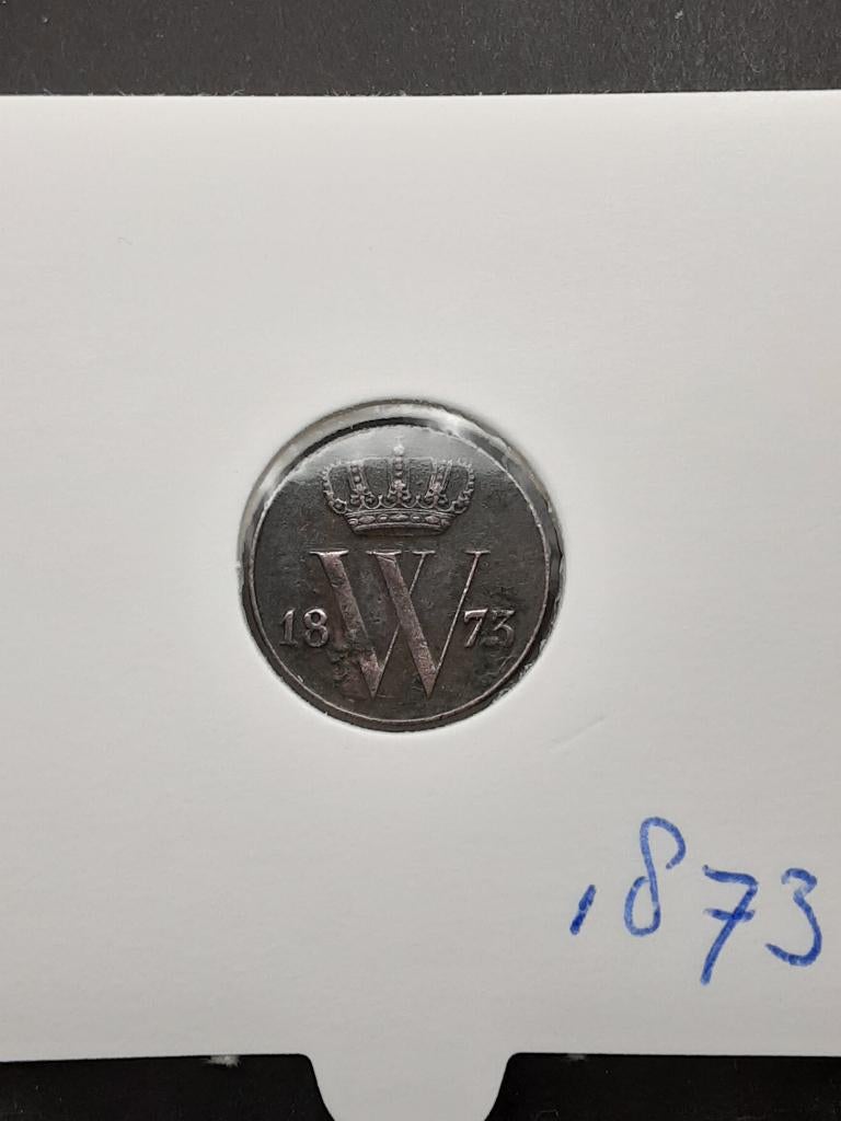 1/2 cent 1873 Koning Willem III, Ophalen of Verzenden, Koning Willem III, Overige waardes, Losse munt