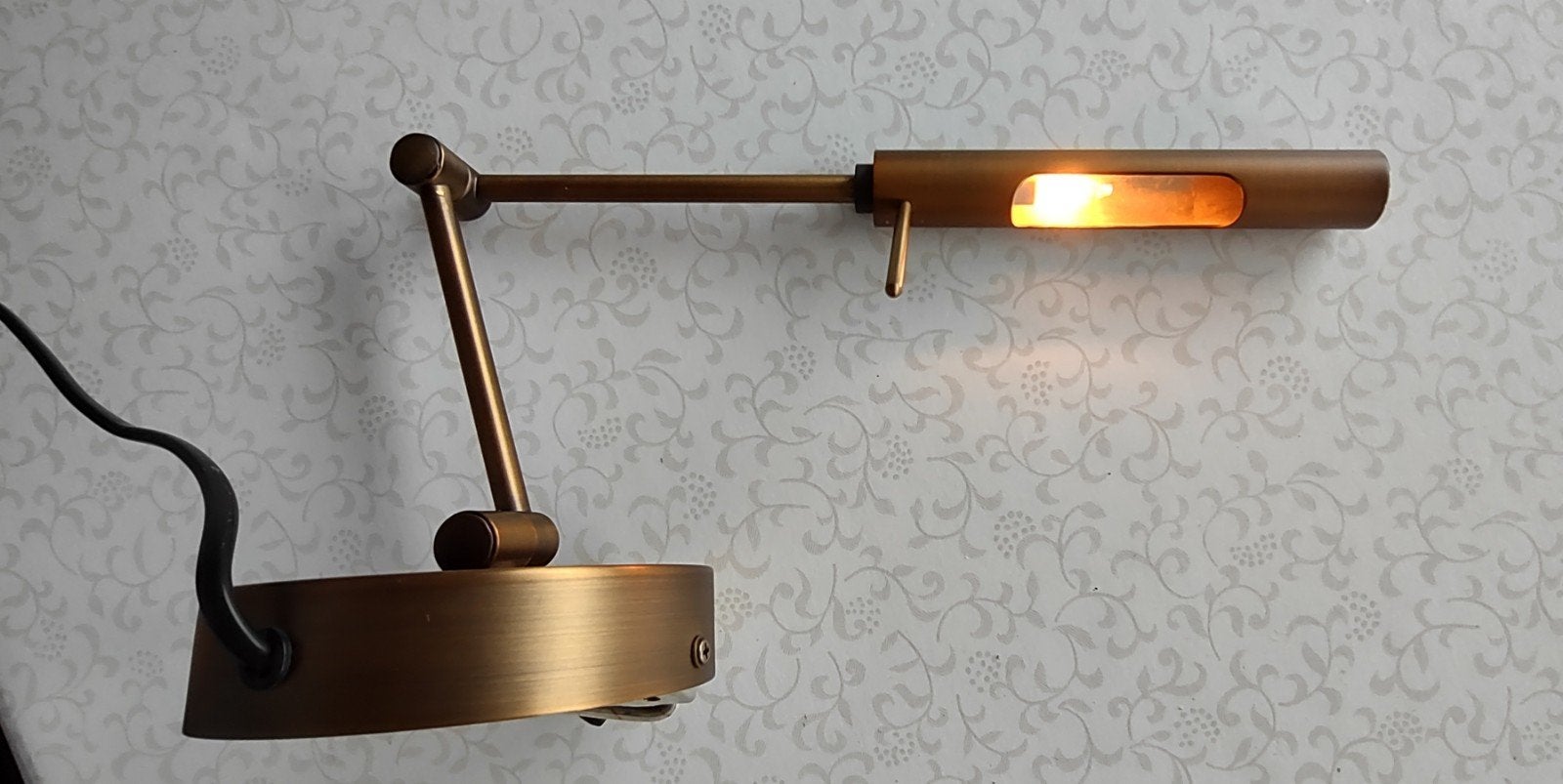 Verstelbare Wandlamp Brons/Goud met Touch Dimmer, Met schakelaar, Gebruikt, Overige fittingen, Ophalen of Verzenden