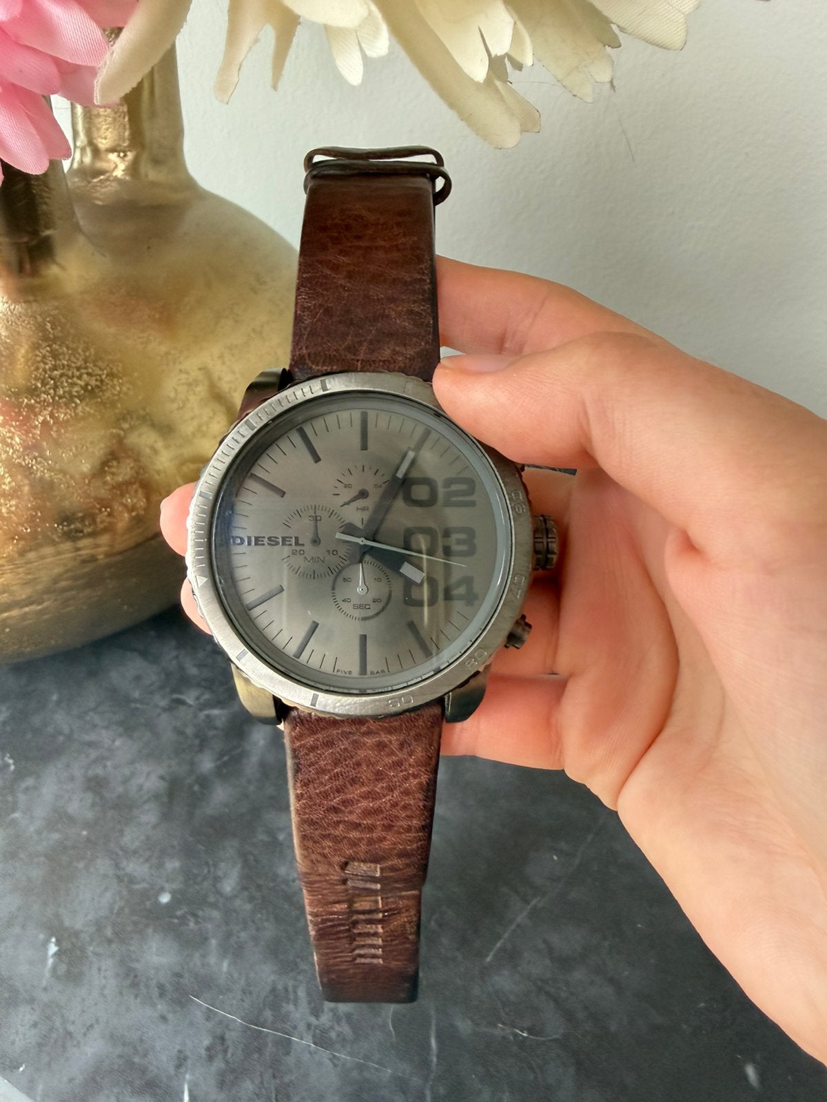 Diesel DZ4210 heren horloge, Overige merken, Polshorloge, Ophalen of Verzenden, Leer