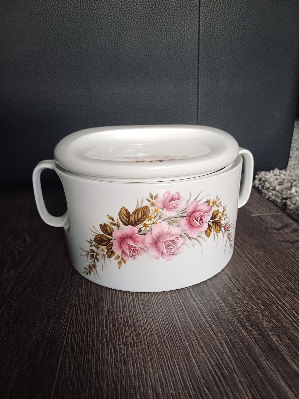 Royal Schwabap terrine met bloemendecor - diameter 21cm, Antiek en Kunst, Ophalen of Verzenden