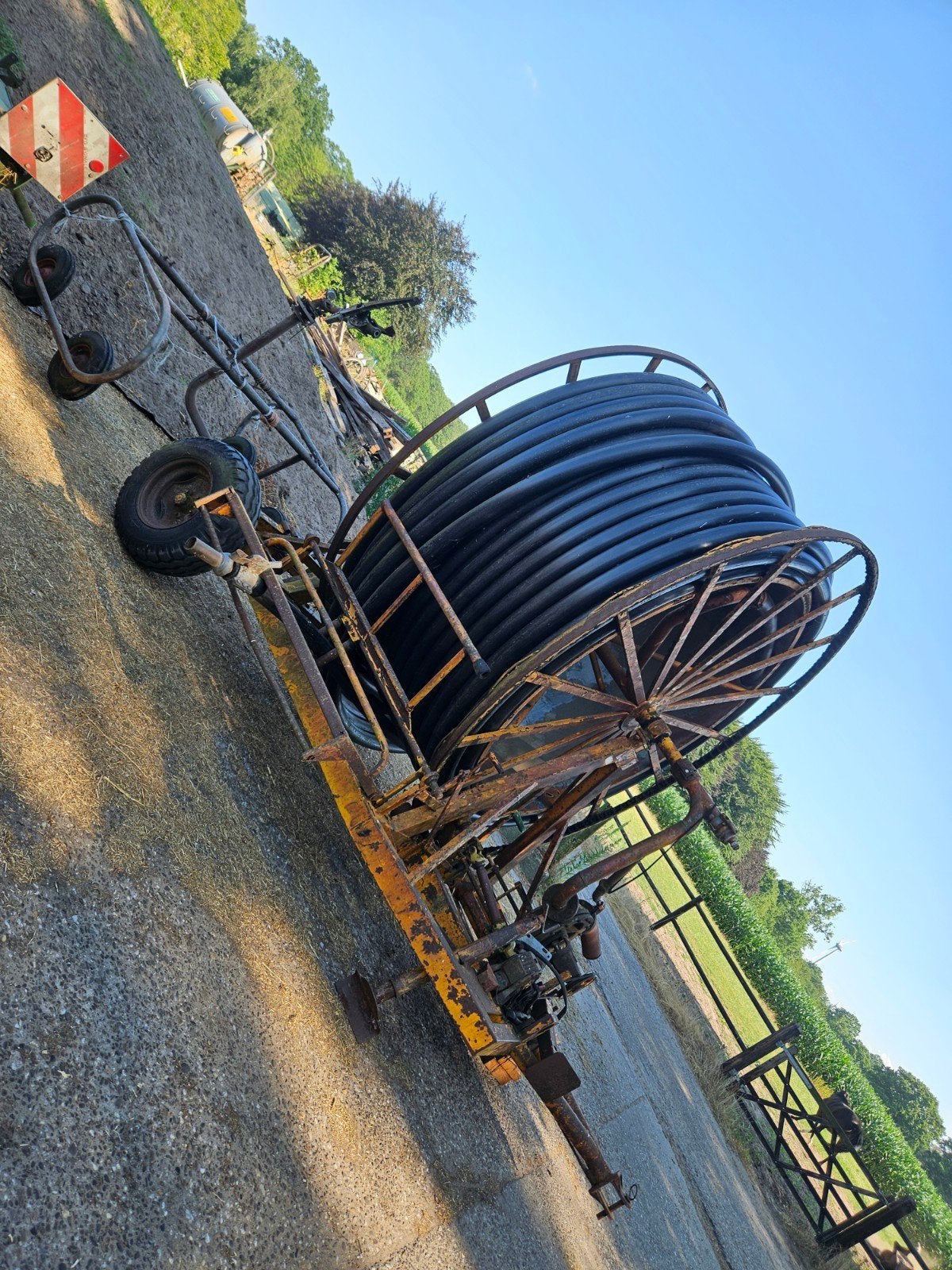 Beregeningshaspel met sproeier, Ophalen, Akkerbouw, Beregening en Drainage