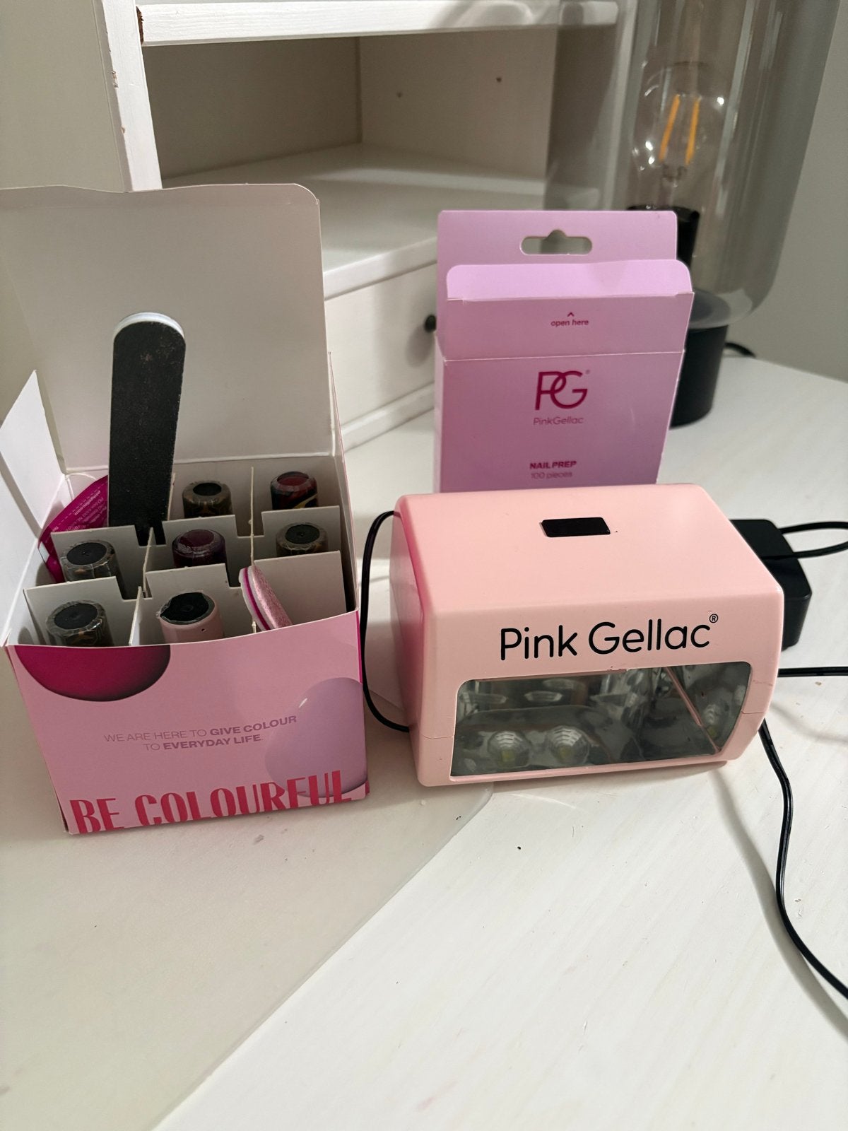 Pink Gellac set met lamp en diverse kleuren, Ophalen of Verzenden, Zo goed als nieuw, Overige typen