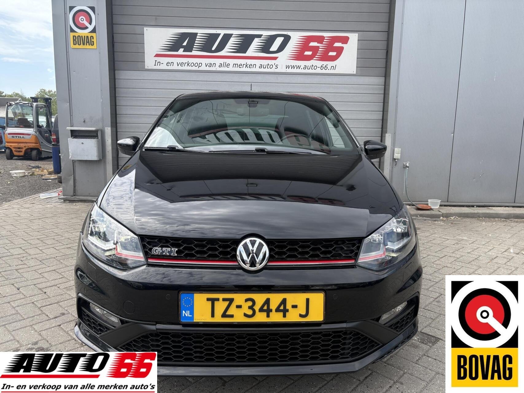 Volkswagen Polo 1.8 TSI GTI, Stof, Gebruikt, Met garantie (alle), Zwart