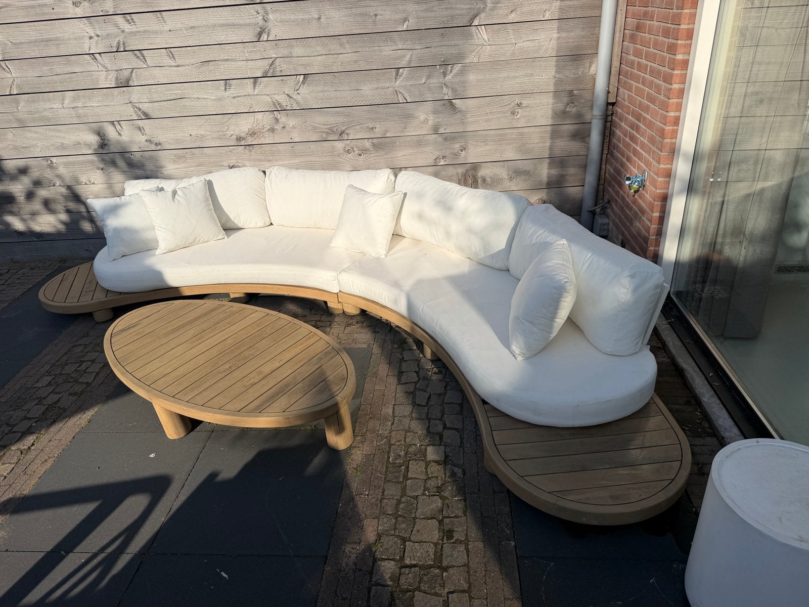 Luxe Sklum loungeset met salontafel - Zo goed als nieuw, Meer dan 8 zitplaatsen, Ophalen of Verzenden, Zo goed als nieuw, Loungeset