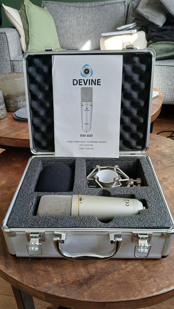 Devine BM-600 condensator microfoon, Muziek en Instrumenten, Microfoons, Ophalen of Verzenden, Zo goed als nieuw, Studiomicrofoon