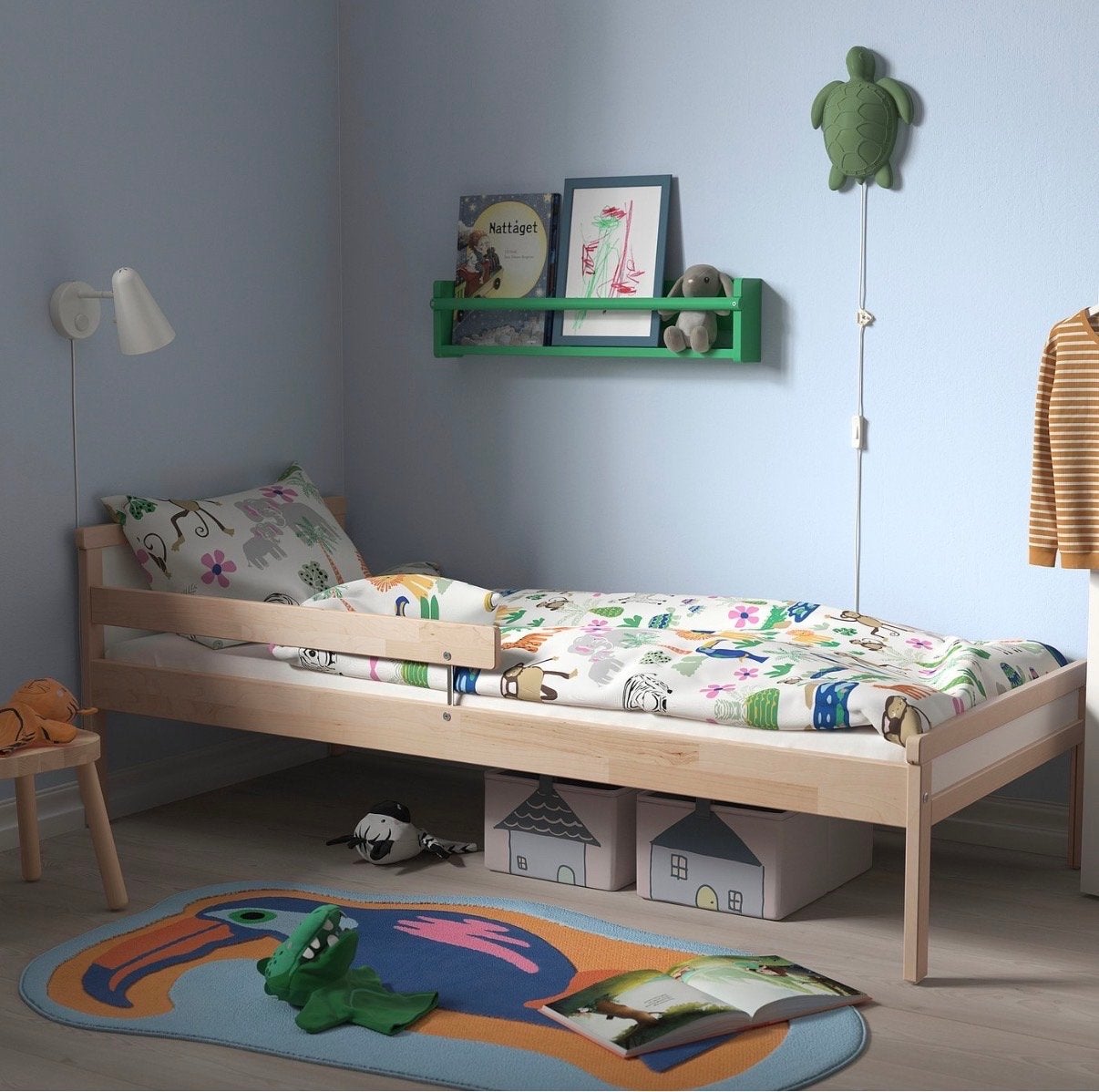 Ikea Neiden kinderbed met ongebruikt Underlig matras, Kinderen en Baby's, Ophalen, 70 tot 85 cm, Zo goed als nieuw, Lattenbodem