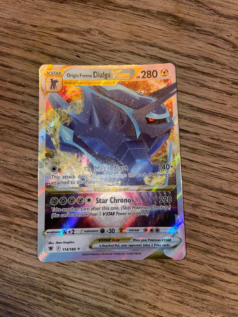 Dialga VSTAR Pokémon Kaart - Origin Forme - Zeer Goede Staat, Hobby en Vrije tijd, Verzamelkaartspellen | Pokémon, Zo goed als nieuw