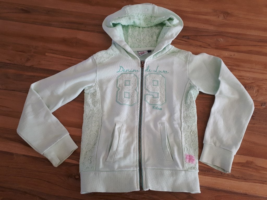Lichtgroen / mintgroen Retour vestje, Meisje, Trui of Vest, Ophalen of Verzenden, Zo goed als nieuw