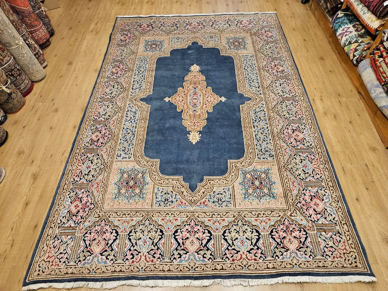 Handgeknoopt perzisch tapijt kirman 306x196, Info@SlatsAntiek.nl, Perzisch, 150 tot 200 cm, Vof Slats Antiek