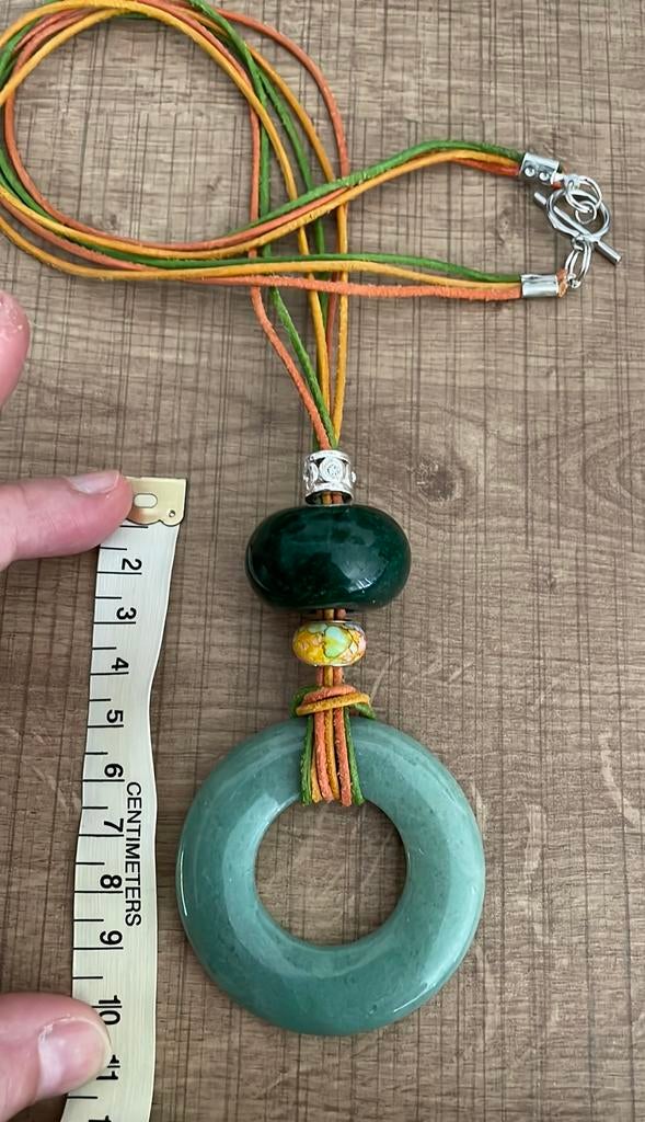 Groene jade ketting, Sieraden, Tassen en Uiterlijk, Kettingen, Nieuw, Ophalen of Verzenden, Steen of Mineraal, Met edelsteen