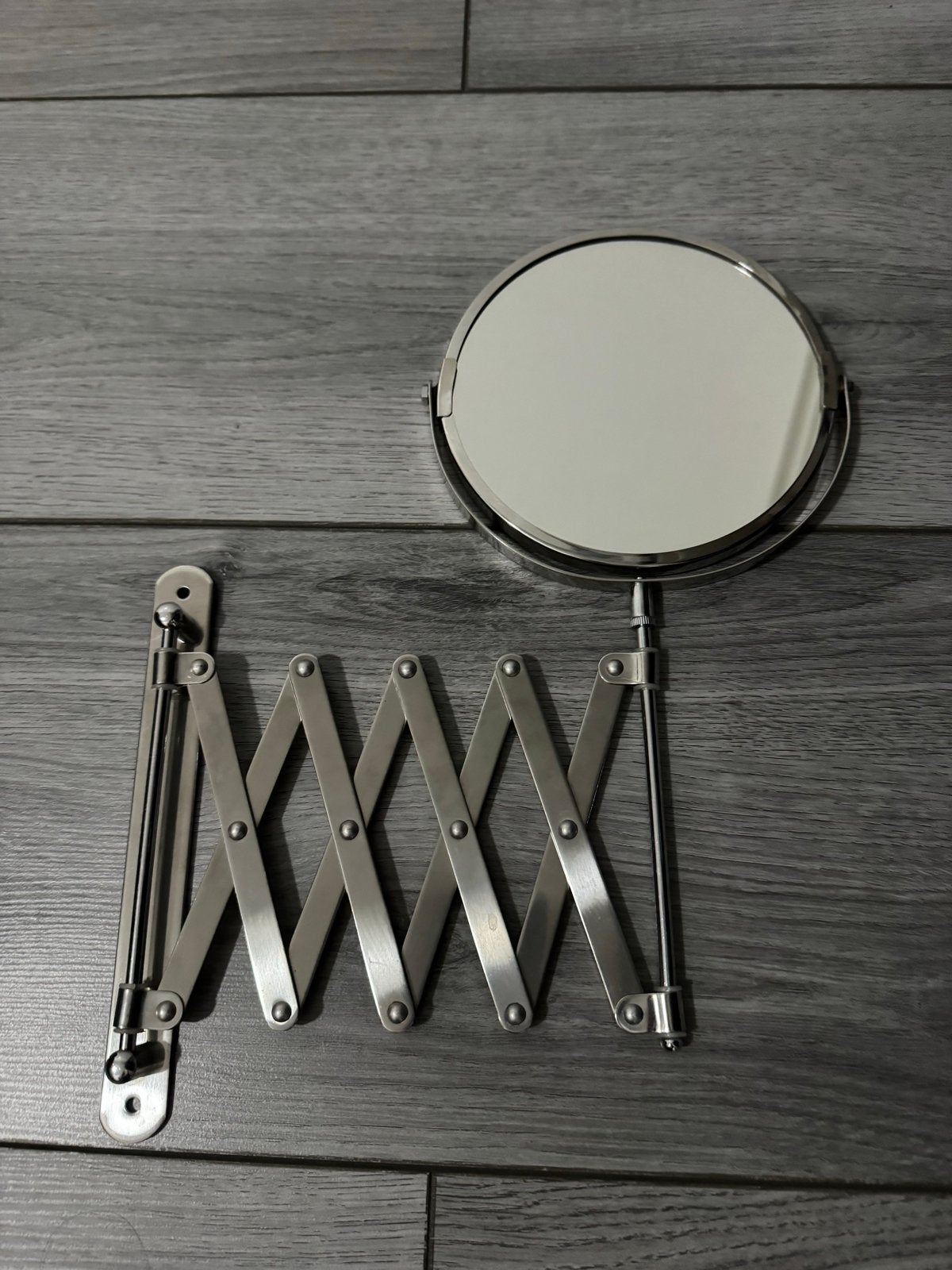 Uitschuifbare Douche Spiegel - Chroom, Huis en Inrichting, Woonaccessoires | Spiegels, Minder dan 50 cm, Gebruikt, Rond, Ophalen of Verzenden