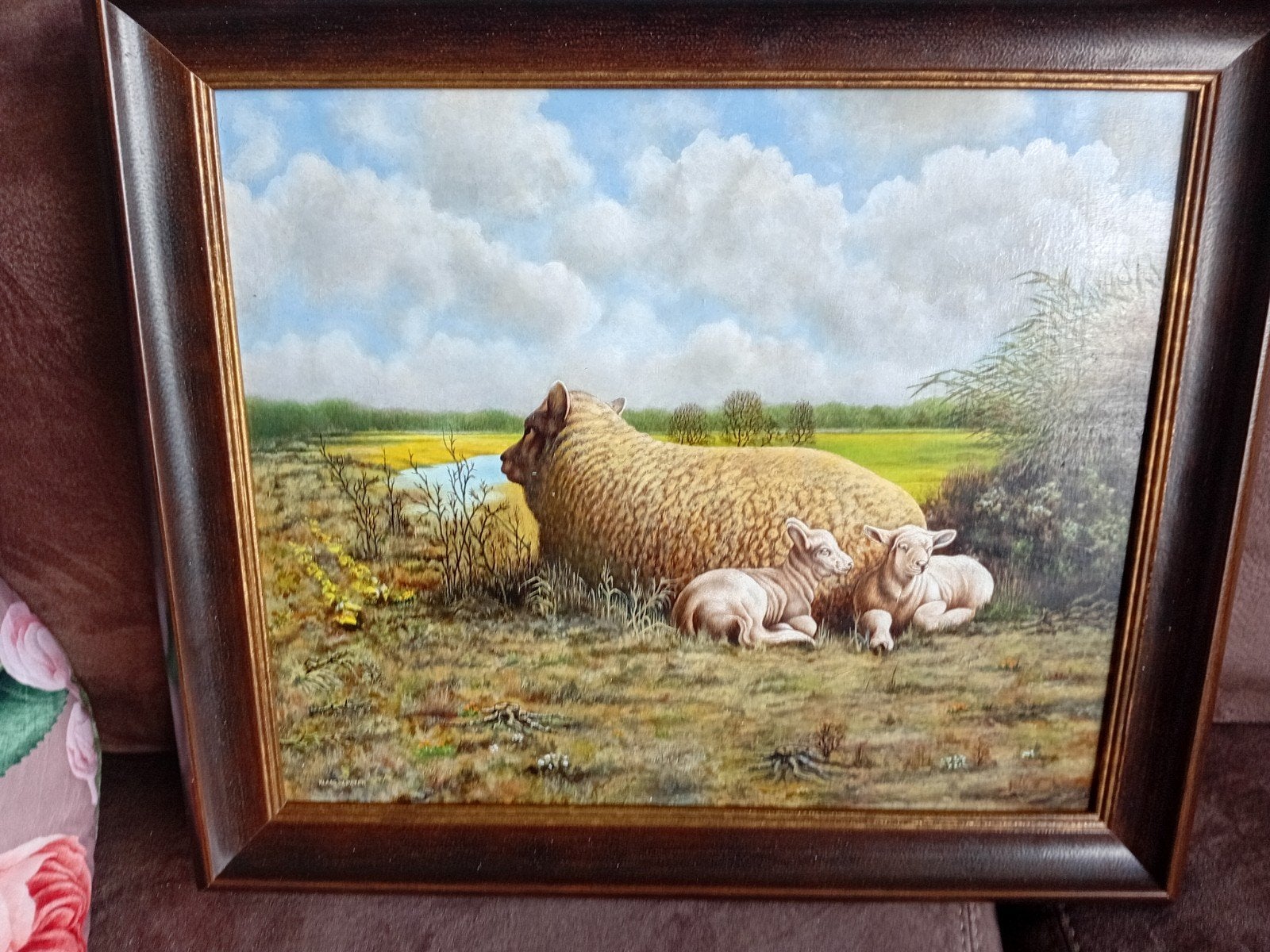 prachtig olieverf schilderij schapen, Huis en Inrichting, Ophalen, Zo goed als nieuw, Schilderij