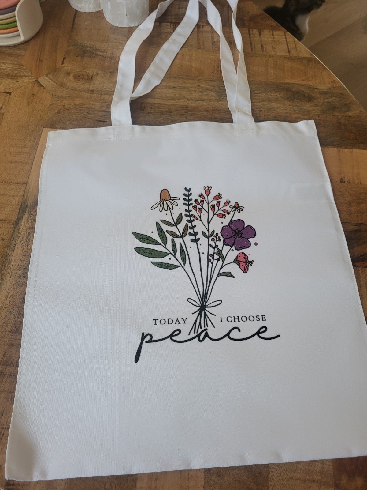 Nieuwe Canvastas met 'Today I Choose Peace' Opdruk, Ophalen of Verzenden, Nieuw, Shopper