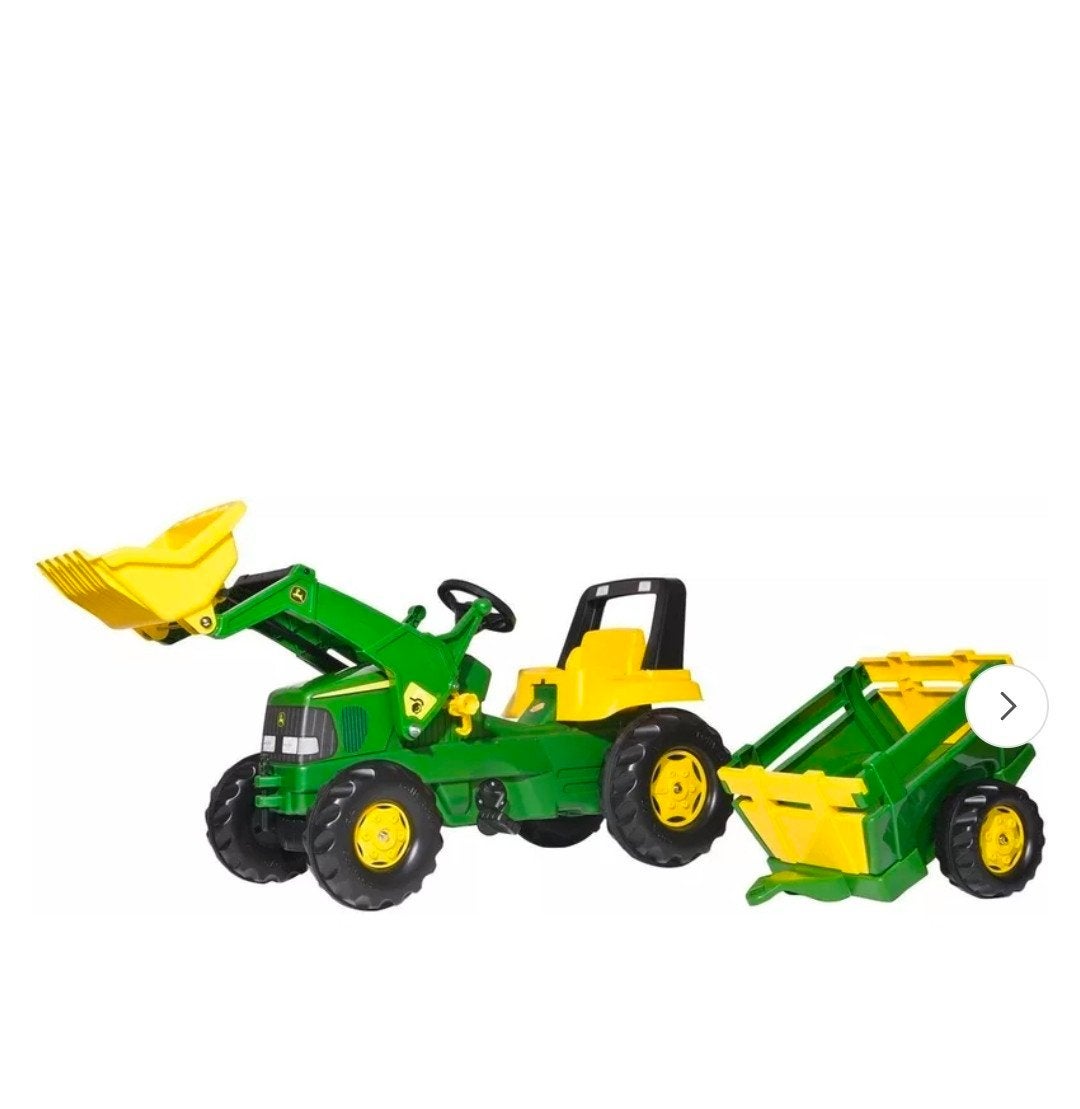 wie heeft speelgoed tractor john deere tweedehands met arm