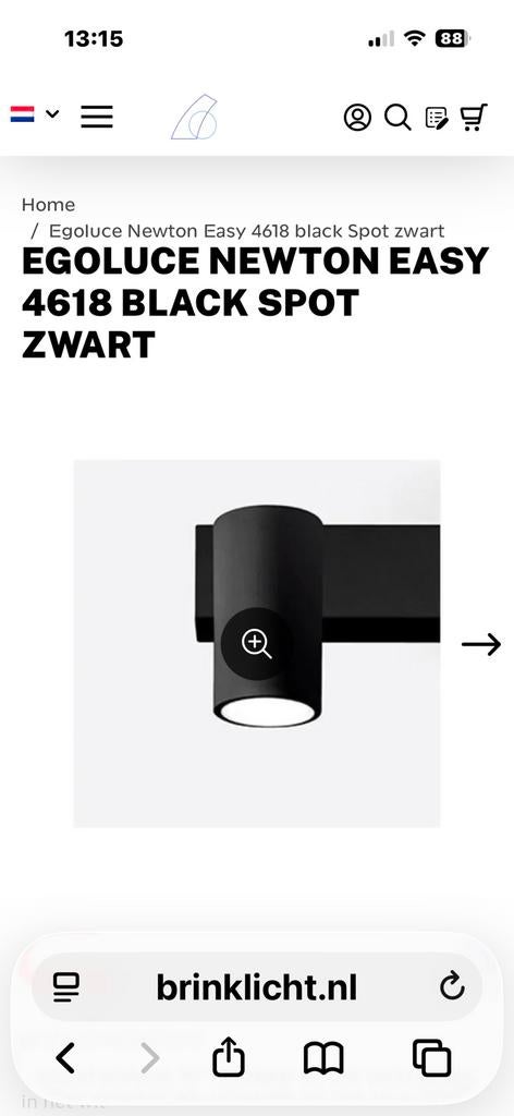 Egoluce Newton easy 4618 zwarte led spotjes €10,00 per stuk!, Ophalen of Verzenden, Zo goed als nieuw, Metaal of Aluminium, Led
