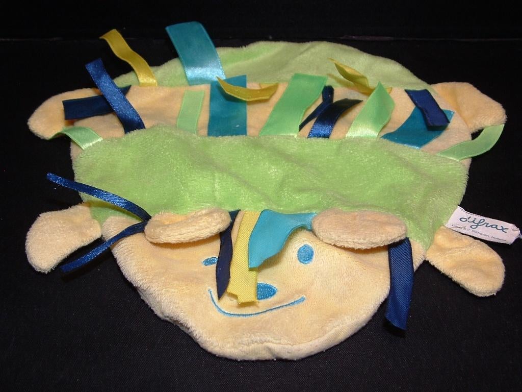 DIFRAX EGEL KNUFFELDOEK VELOURS GEEL/GROEN GESTRE, Ophalen of Verzenden, Nieuw, Overige typen