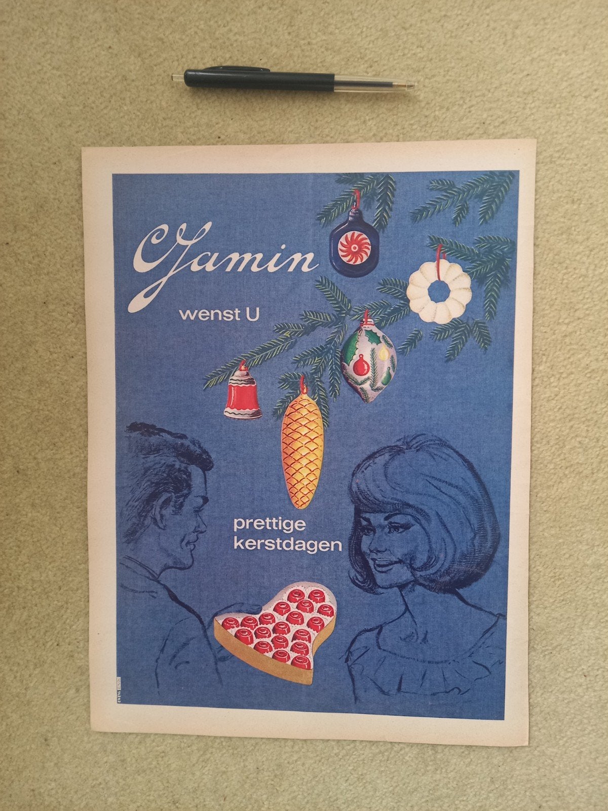 oude reclame advertentie JAMIN GERESERVEERD, Verzenden, Gebruikt, Overige typen