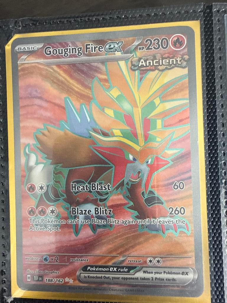 Gouging Fire ex Pokémon kaart 188/162, Ophalen of Verzenden, Gebruikt, Losse kaart, Foil